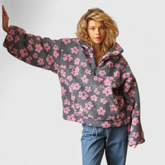 Delysanne | Chic Half-Zip Floral Sweater