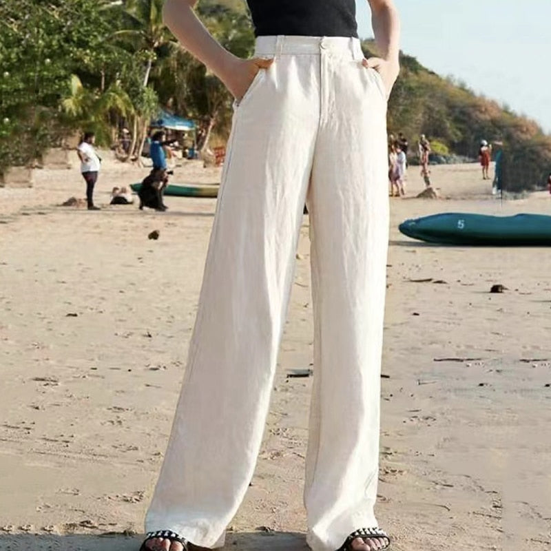 Wide-Leg Classic Trousers