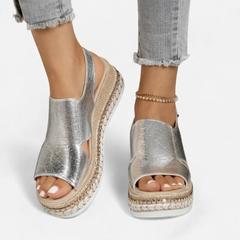Isabella Metallic Wedge Sandals
