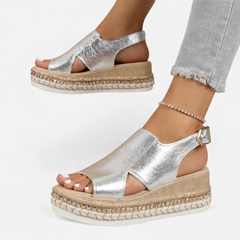 Isabella Metallic Wedge Sandals