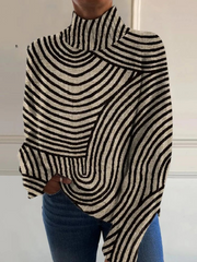 Ainsley | Hand-Drawn Line Turtleneck Sweater