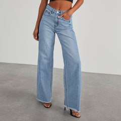 High-Waisted Denim Wide-Leg Jeans