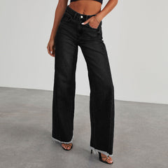 High-Waisted Denim Wide-Leg Jeans