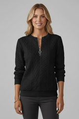 Beatrix | Cable-Knit Zip-Front Jacket