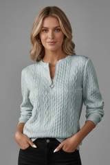 Beatrix | Cable-Knit Zip-Front Jacket