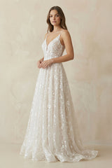 Rosellea A-Line V-Neck Wedding Dress
