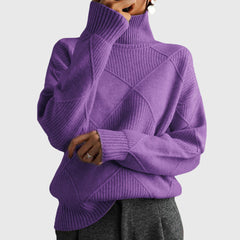 Angela | Geometric Turtleneck Sweater