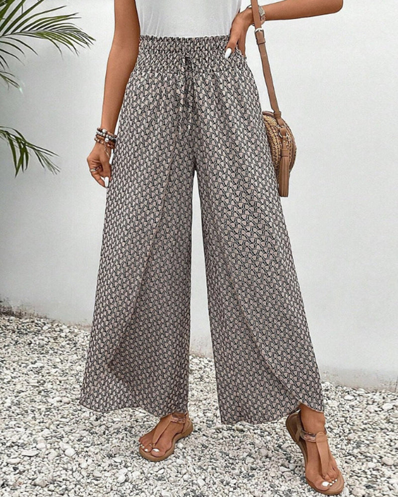 Geometric-Print Trousers