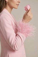 Delphine | Refined Feather Cuff Blazer Set