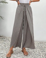 Geometric-Print Trousers