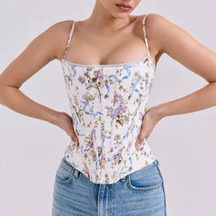 Corinne | Romantic Floral Corset Top