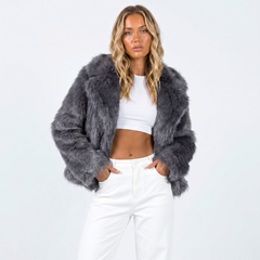 Fiona | Cropped Faux Fur Jacket