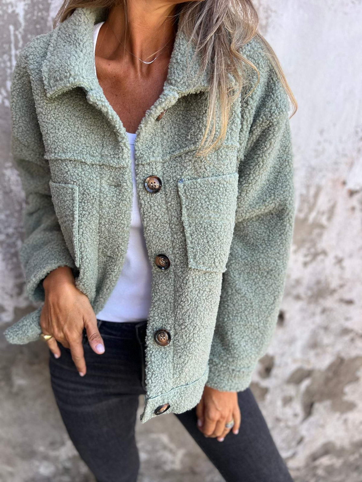 Elowen | Relaxed Collared Sherpa Jacket