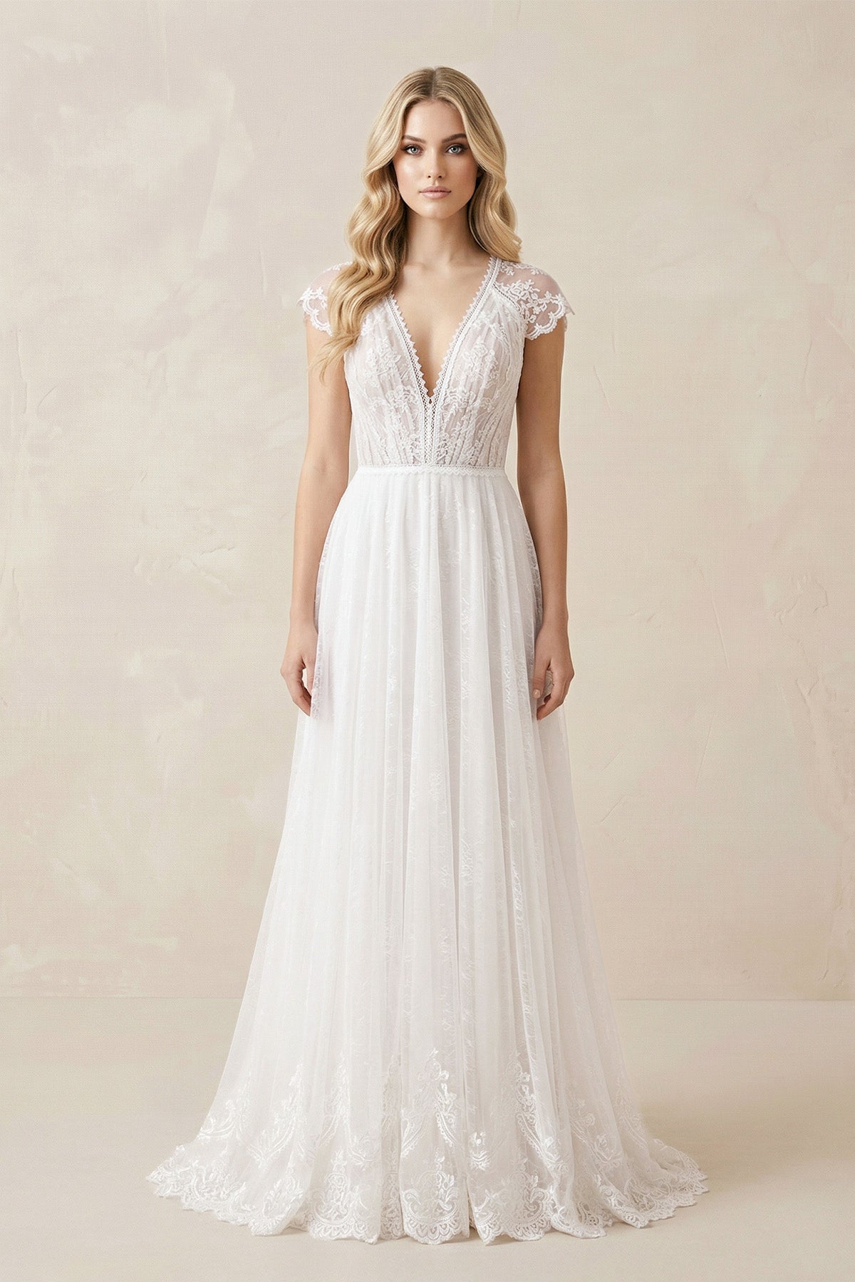 Blythia A-Line V-Neck Wedding Dress