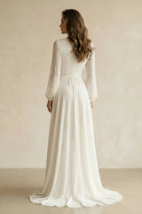 Valeriah A-Line Chiffon Wedding Dress