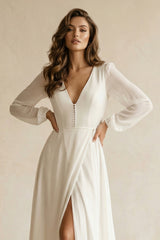 Valeriah A-Line Chiffon Wedding Dress