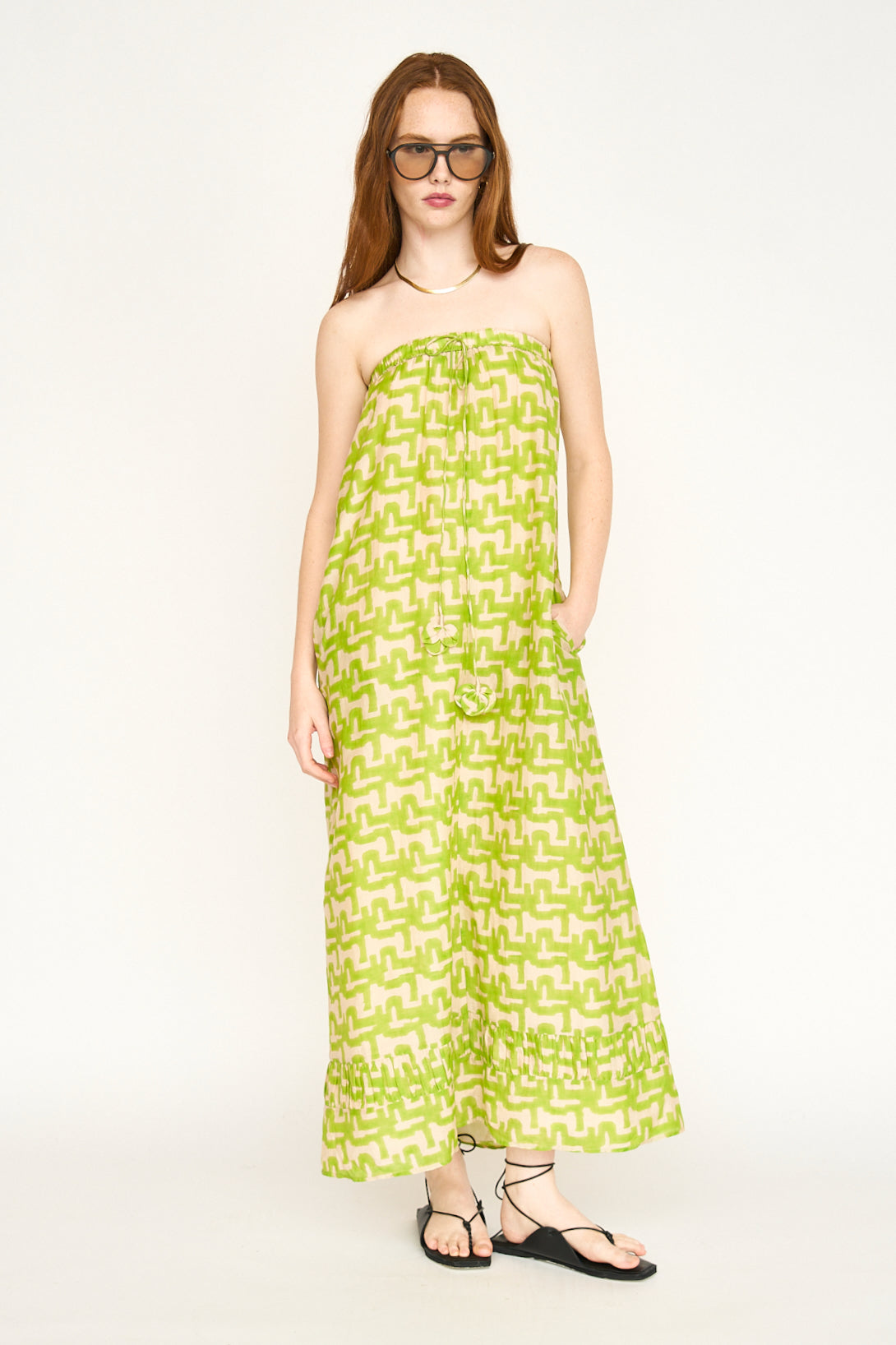 Bonaire Dress in Lime Popova