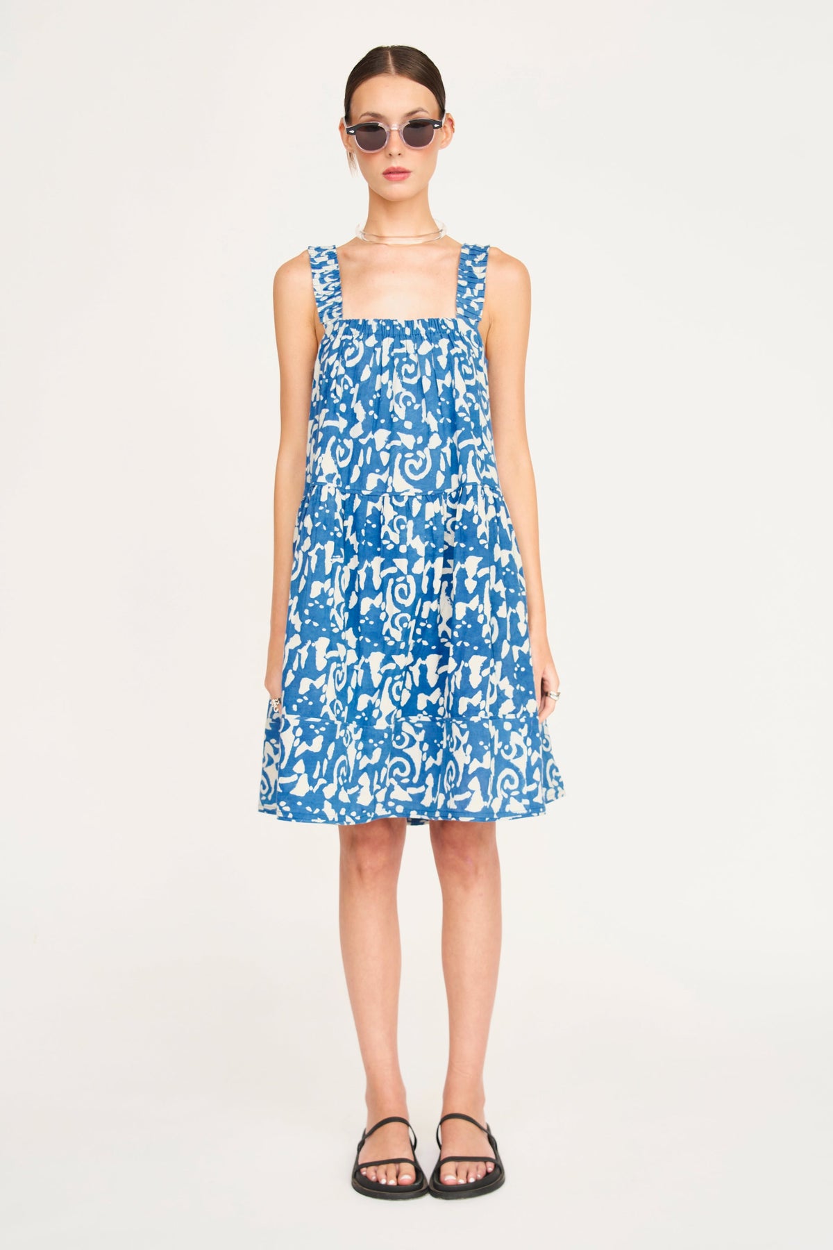 Monaco Short Dress in Indigo Heka