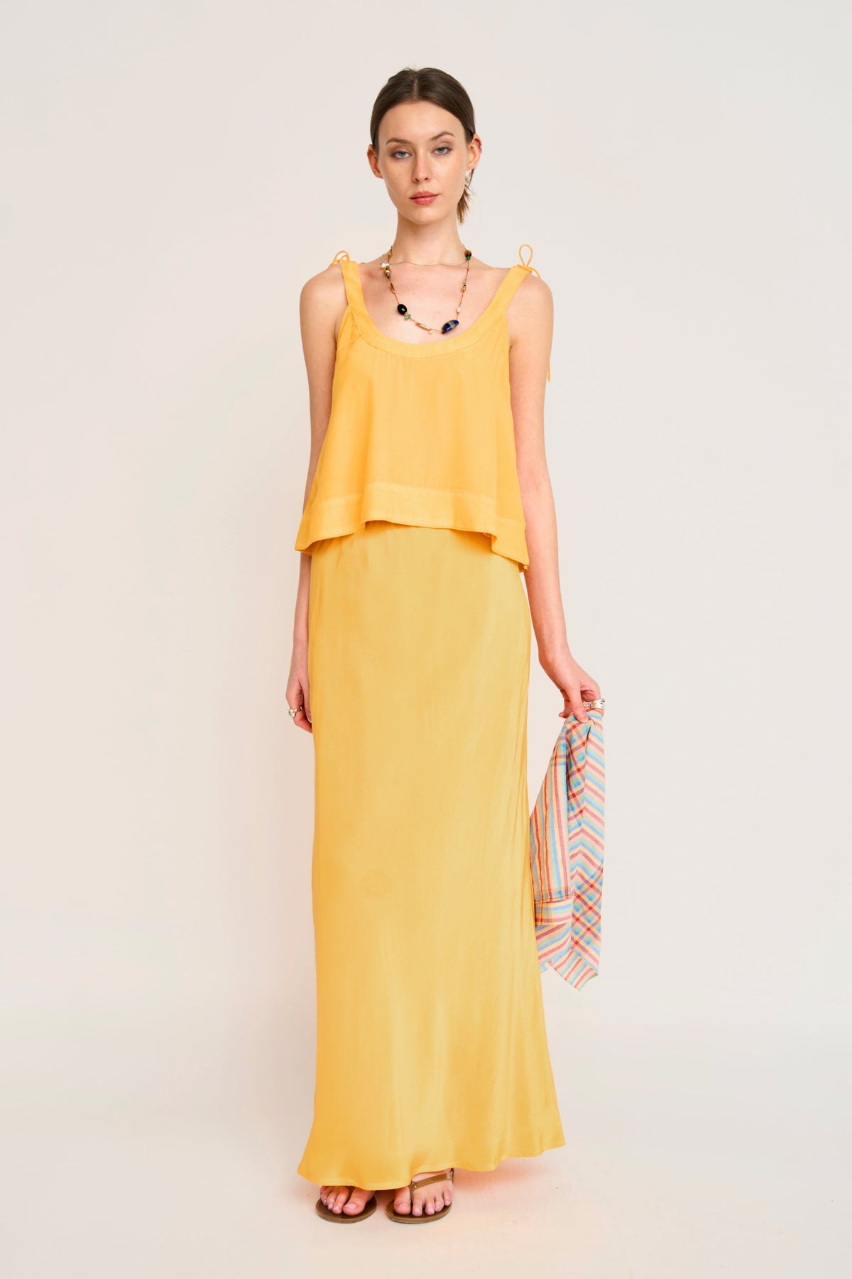 Siena Silk Tank in Marigold