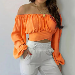 Faye | Chic Off-Shoulder Ruched Crop Top