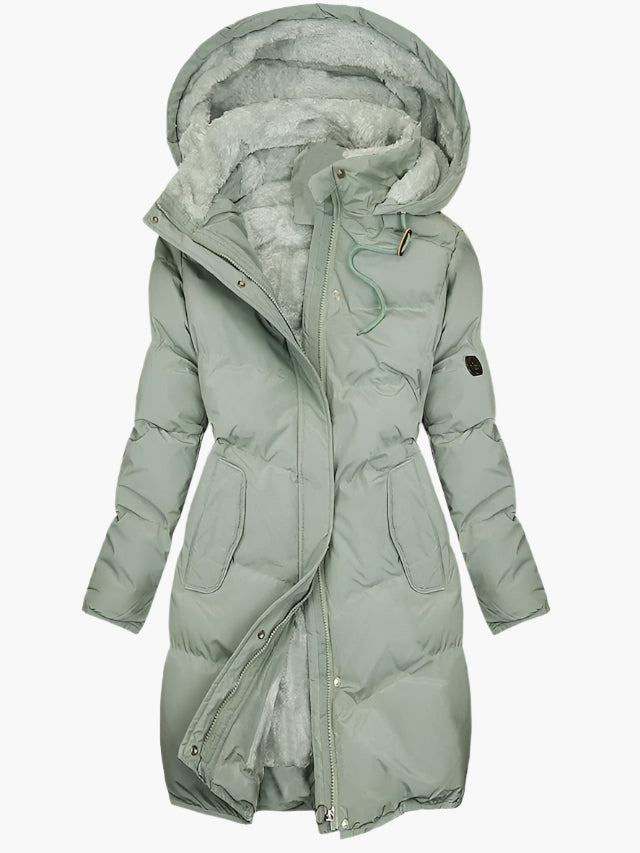 Faye | Longline Quilted Hooded Puffer Jacket