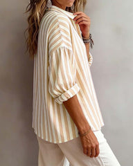 Briar | Relaxed Stripe Cotton Button-Up Shirt