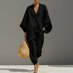Mette | Breezy V-Neck Linen Tunic Top